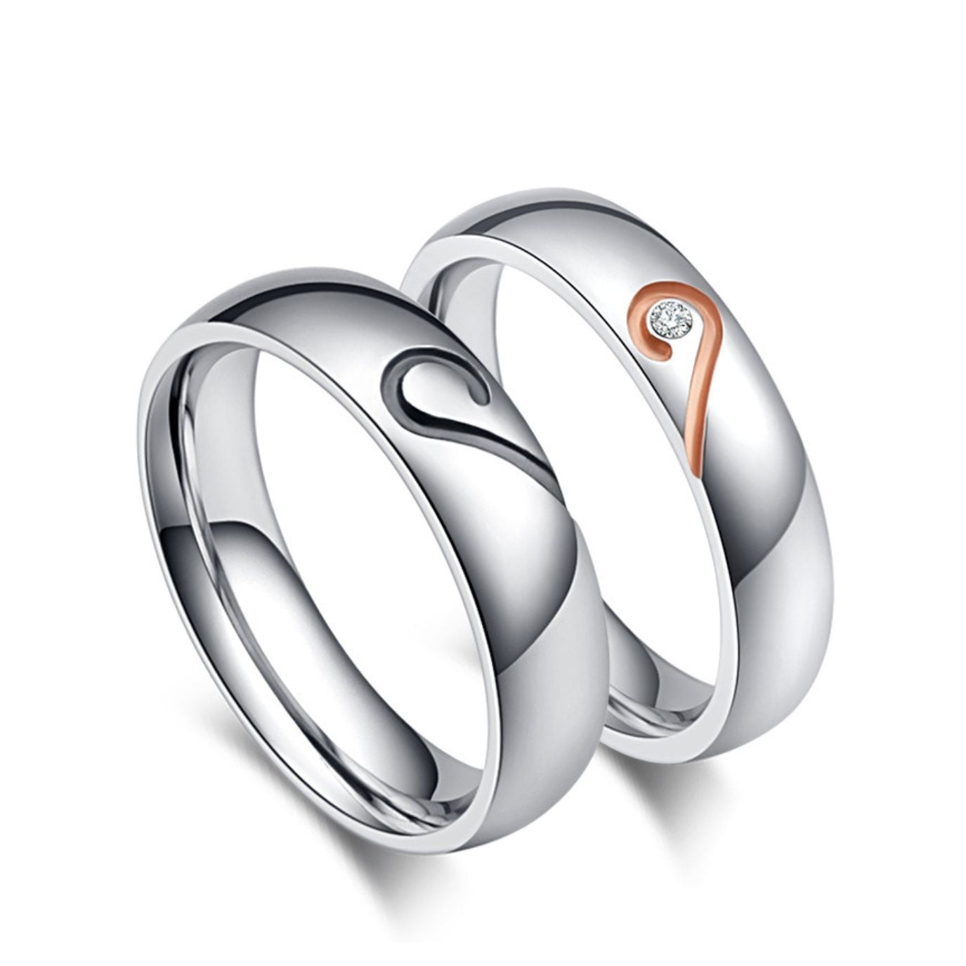 Couple ring sale heart design