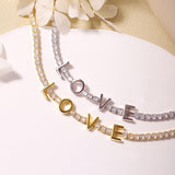 Pulsera de tenis con carta de amor