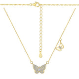 gold diamond Asymmetry Butterfly Necklace