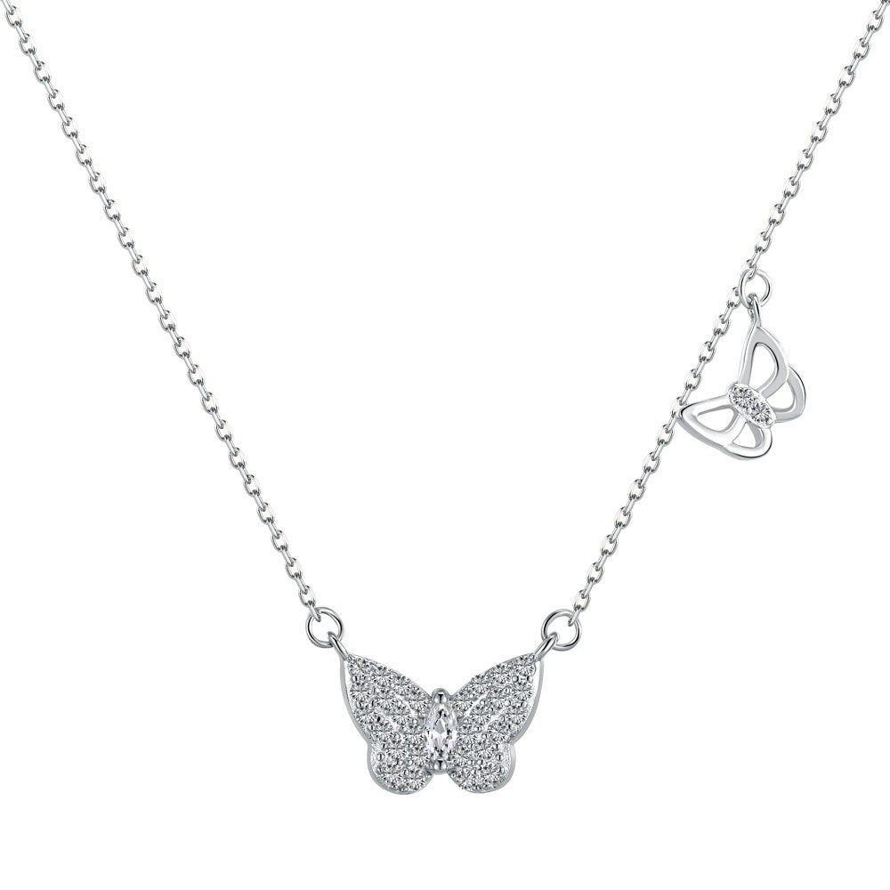 sterling silver Asymmetry Butterfly Necklace