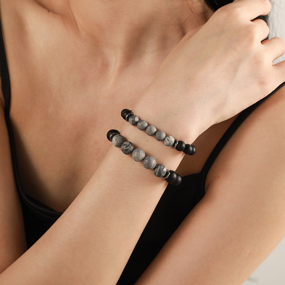 Lava Rock Moon Bracelet