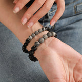 Lava Rock Moon Bracelet