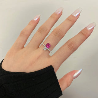 Blushing Square Crystal Ring