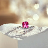 Blushing Square Crystal Ring