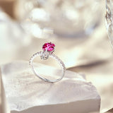 Blushing Square Crystal Ring