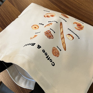 Coffee and Bread Canvas Tote Bag