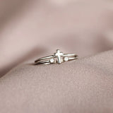 Cross Diamond Dainty Ring - eclorejewelry