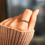 Cross Diamond Dainty Ring - eclorejewelry