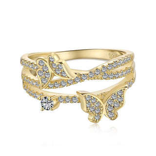 Delicate Butterfly Dance Ring