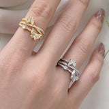 Delicate Butterfly Dance Ring