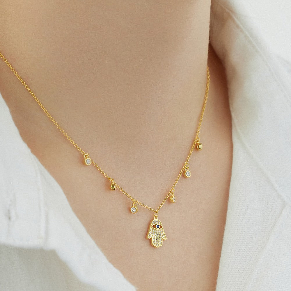 Sparking Hamsa Necklace