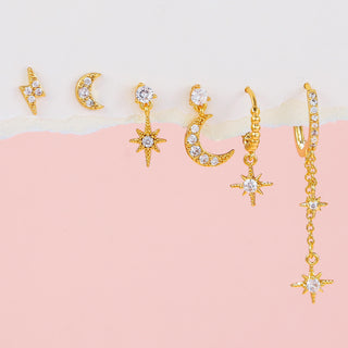 Golden Moon Earring Set