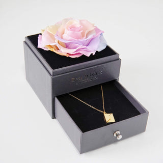 Rose Gift Box Envelope Necklace Set - eclorejewelry