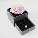 Rose Gift Box Envelope Necklace Set - eclorejewelry