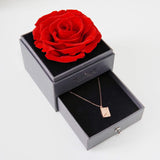 Rose Gift Box Envelope Necklace Set - eclorejewelry