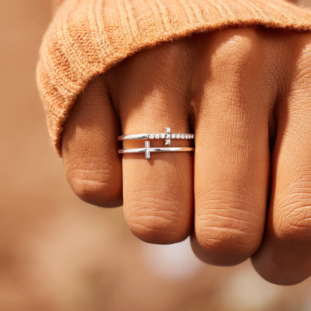 Silver Cross Ring - eclorejewelry