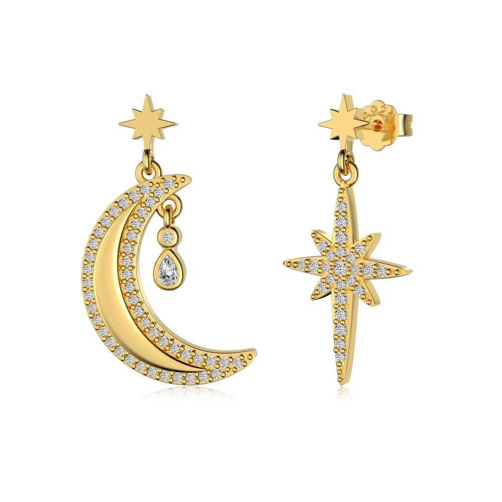 Stardust Crescent Earrings