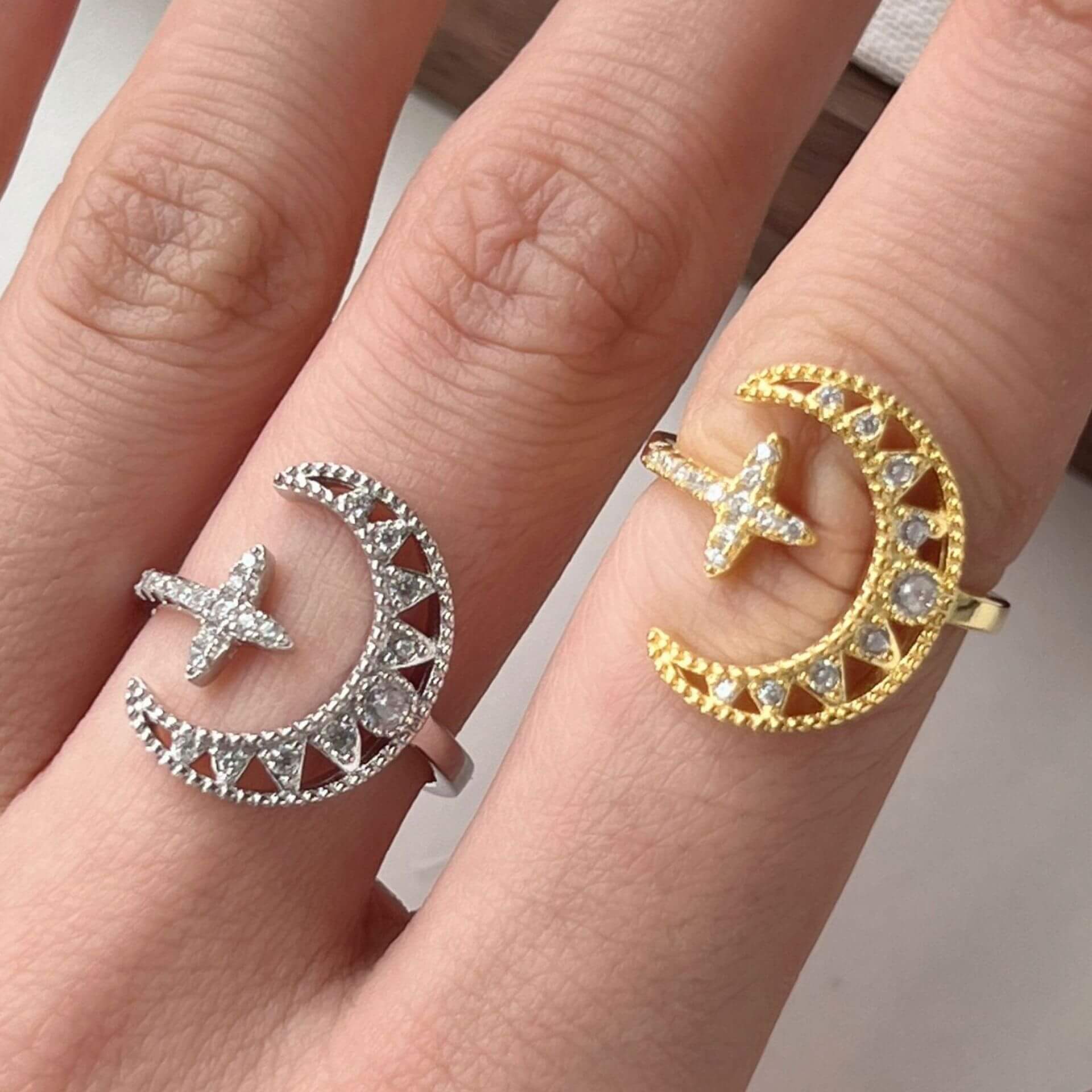 Anillo de rayo de luna y polvo de estrellas