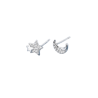 Starry Moon Stud Earrings