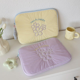 Two Flowers Laptop Soft Bag