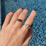 Vintage Onyx Halo Ring