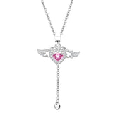 heart angel wing necklace