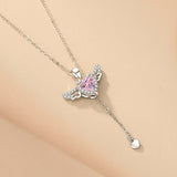 heart angel wing necklace