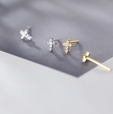 cross Flatback Stud Earrings