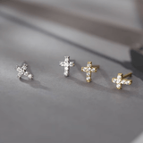 cross Flatback Stud Earrings