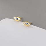 Crystal Evileye Flatback Stud Earrings