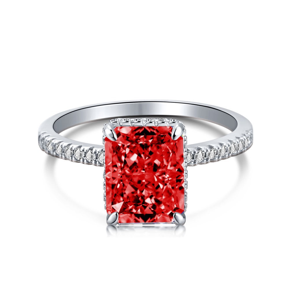 Red Crystal Stone Ring- eclorejewelry