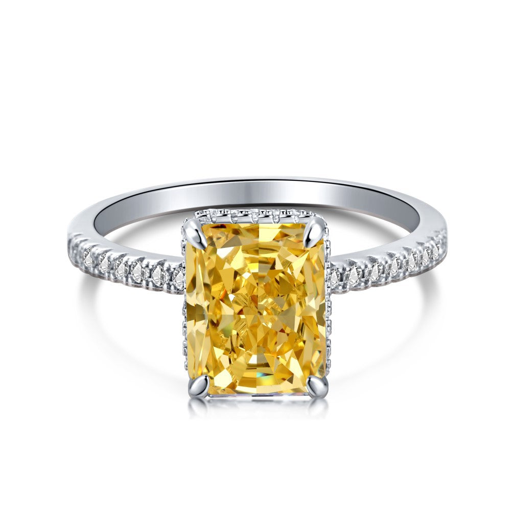 yellow Crystal Stone Ring - eclorejewelry