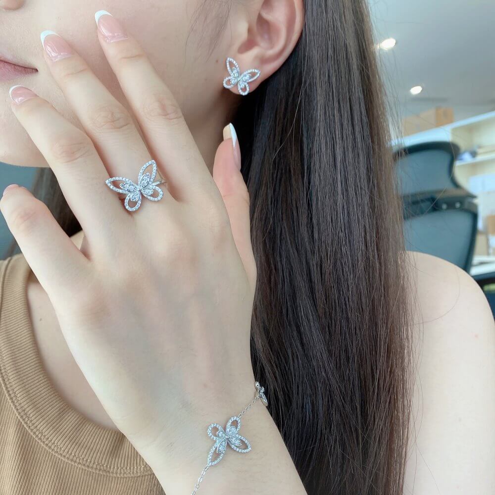 diamond butterfly earring