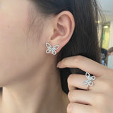 diamond butterfly earring