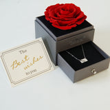 Rose Gift Box Envelope Necklace Set - eclorejewelry