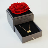 Rose Gift Box Envelope Necklace Set - eclorejewelry