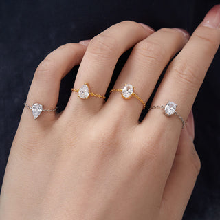 Pear Diamond Chain Ring
