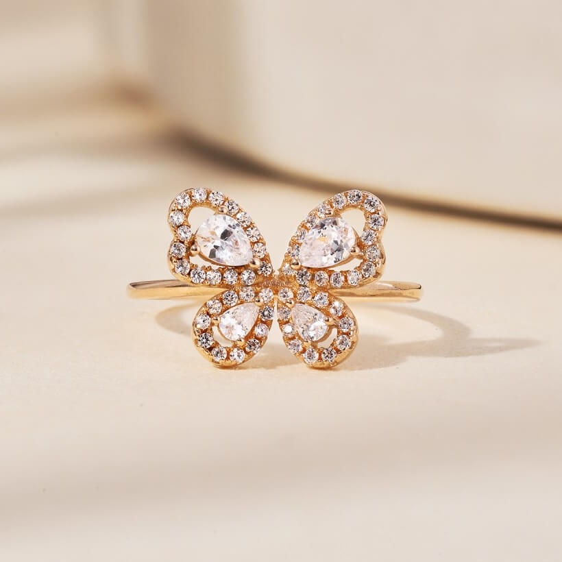 Round Butterfly Ring