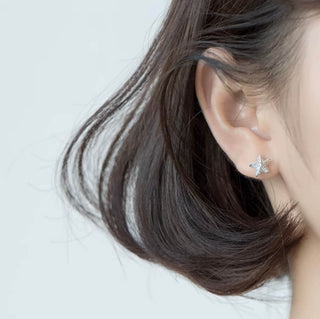 Shell Flatback Stud Earrings  5A Grade Cubic Zirconia – eclorejewelry