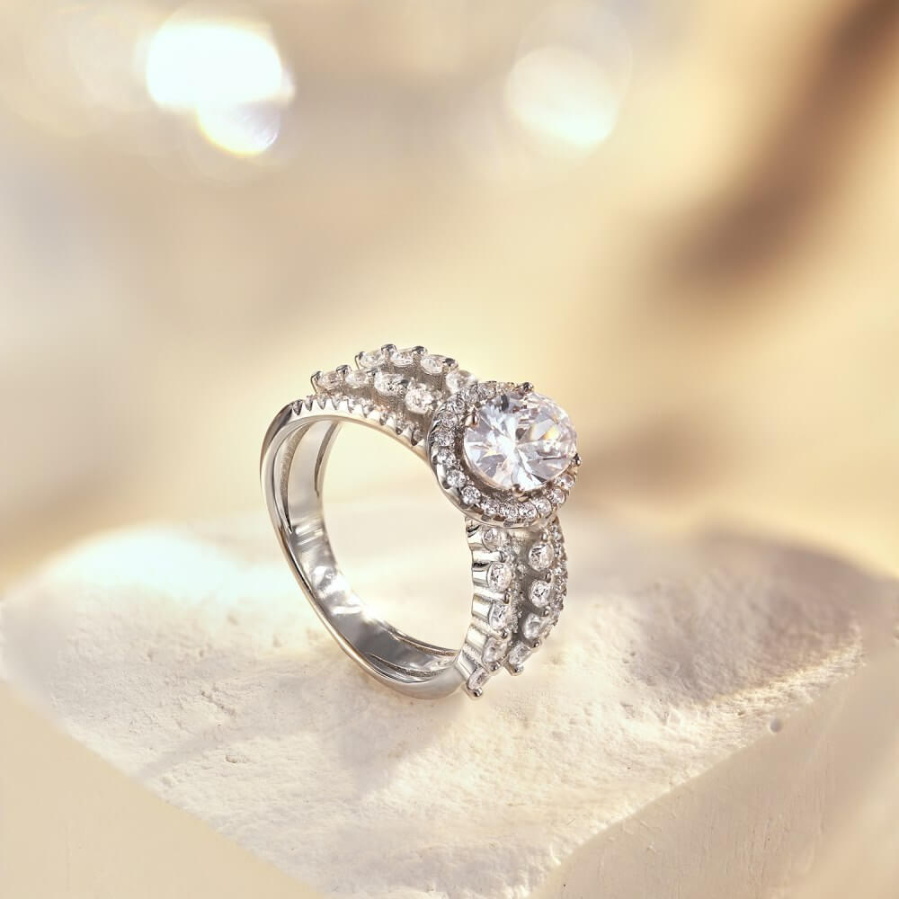 vintage halo engagement ring