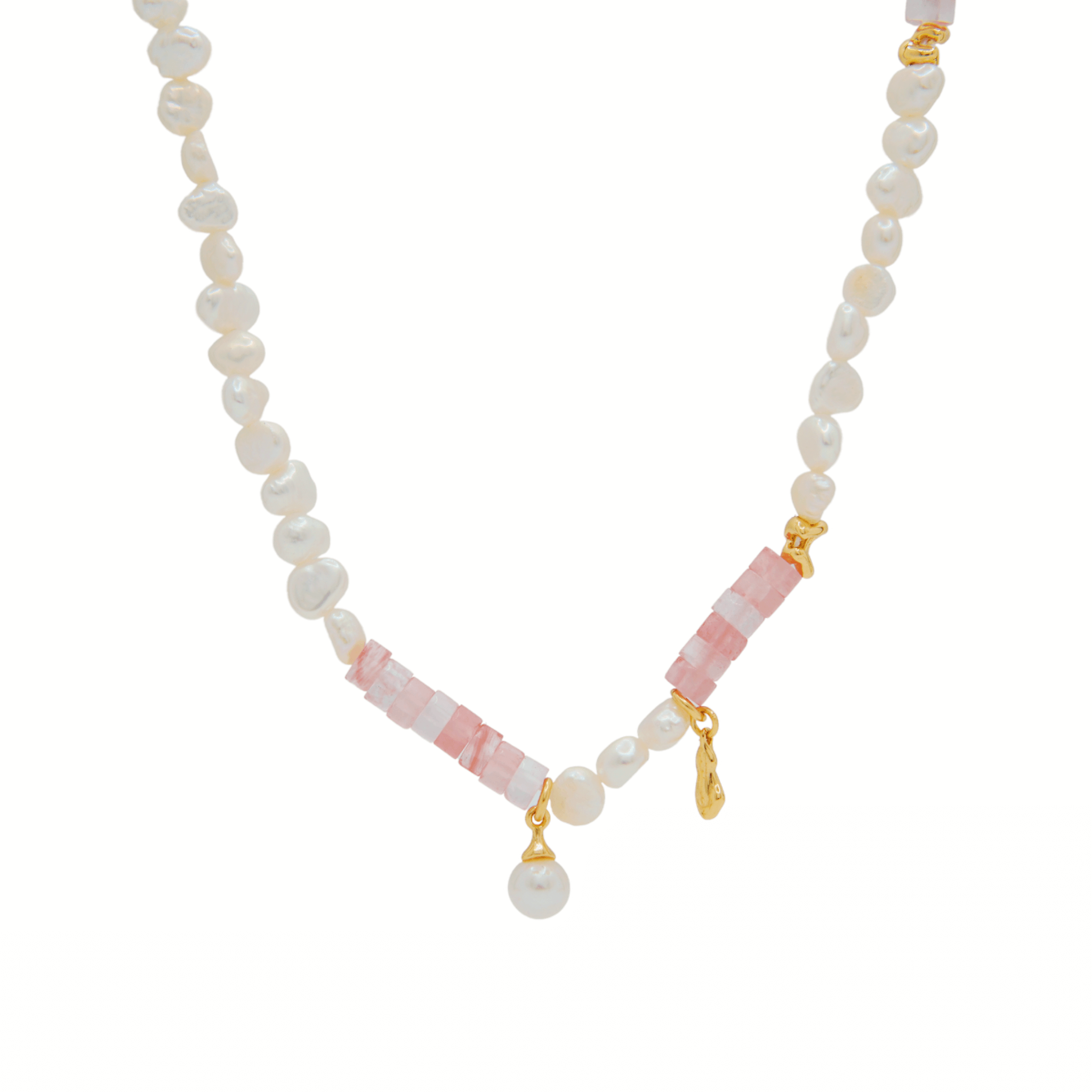 Pink Crystal Pearl Necklace