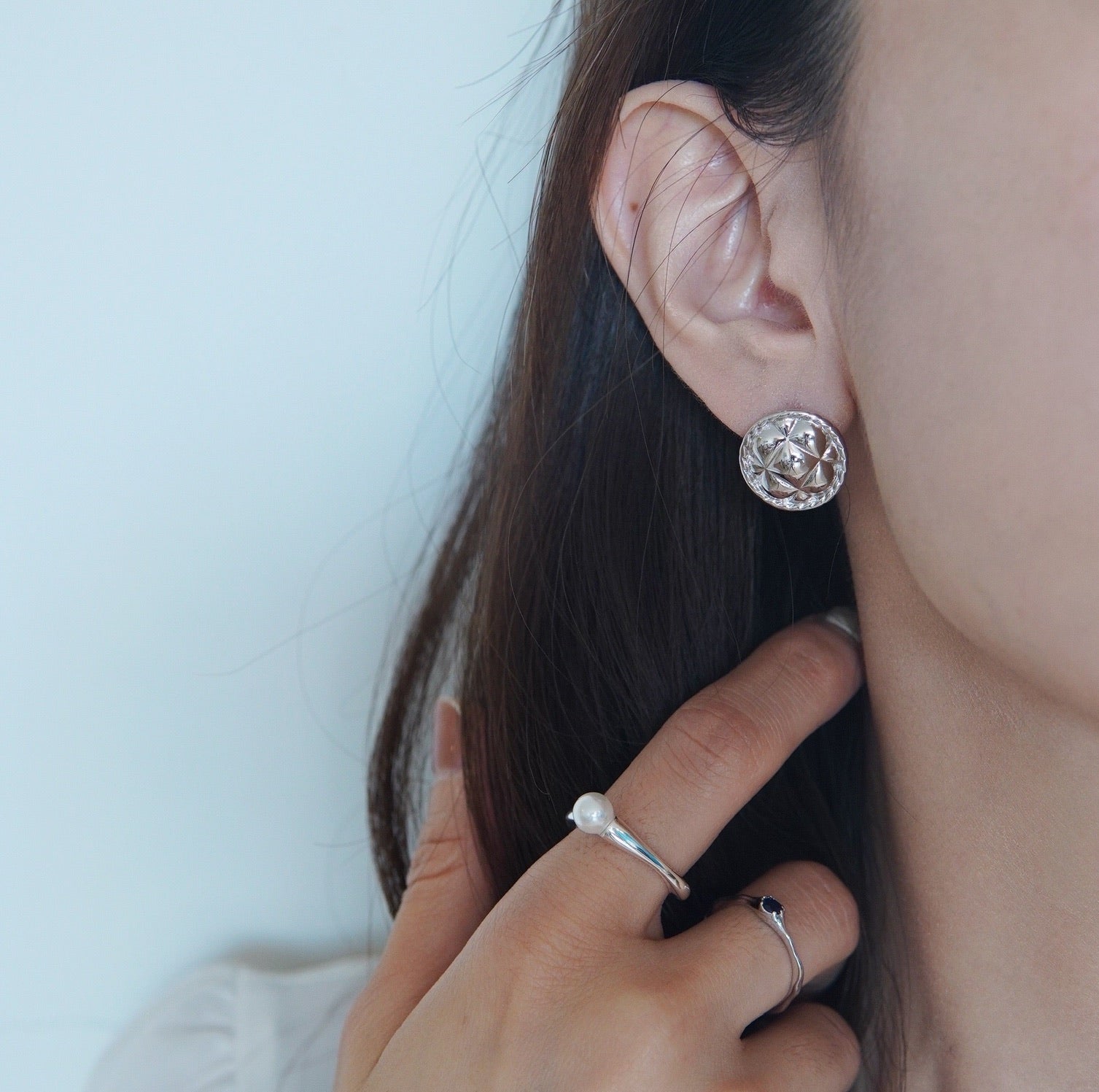 Round Checkered Earrings