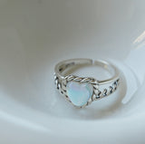 Moonstone Heart Ring - eclorejewelry