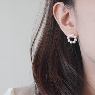 Mini Pearl Hoop Earrings - eclorejewelry