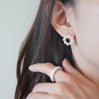 Mini Pearl Hoop Earrings - eclorejewelry