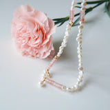 Pink Crystal Pearl Necklace