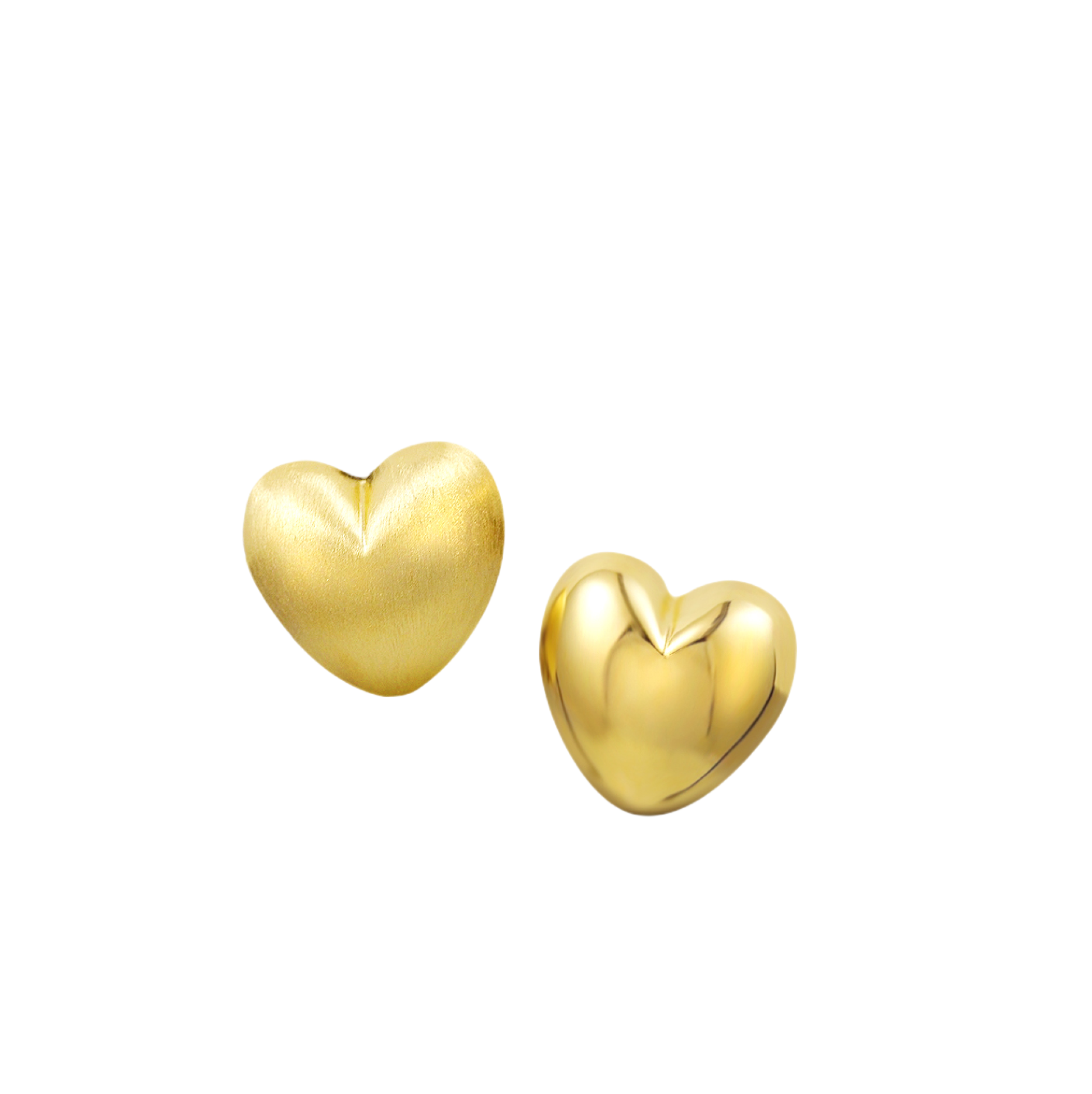 gold double side heart earrings