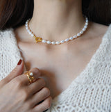 Flower Pearl Necklace - eclorejewelry