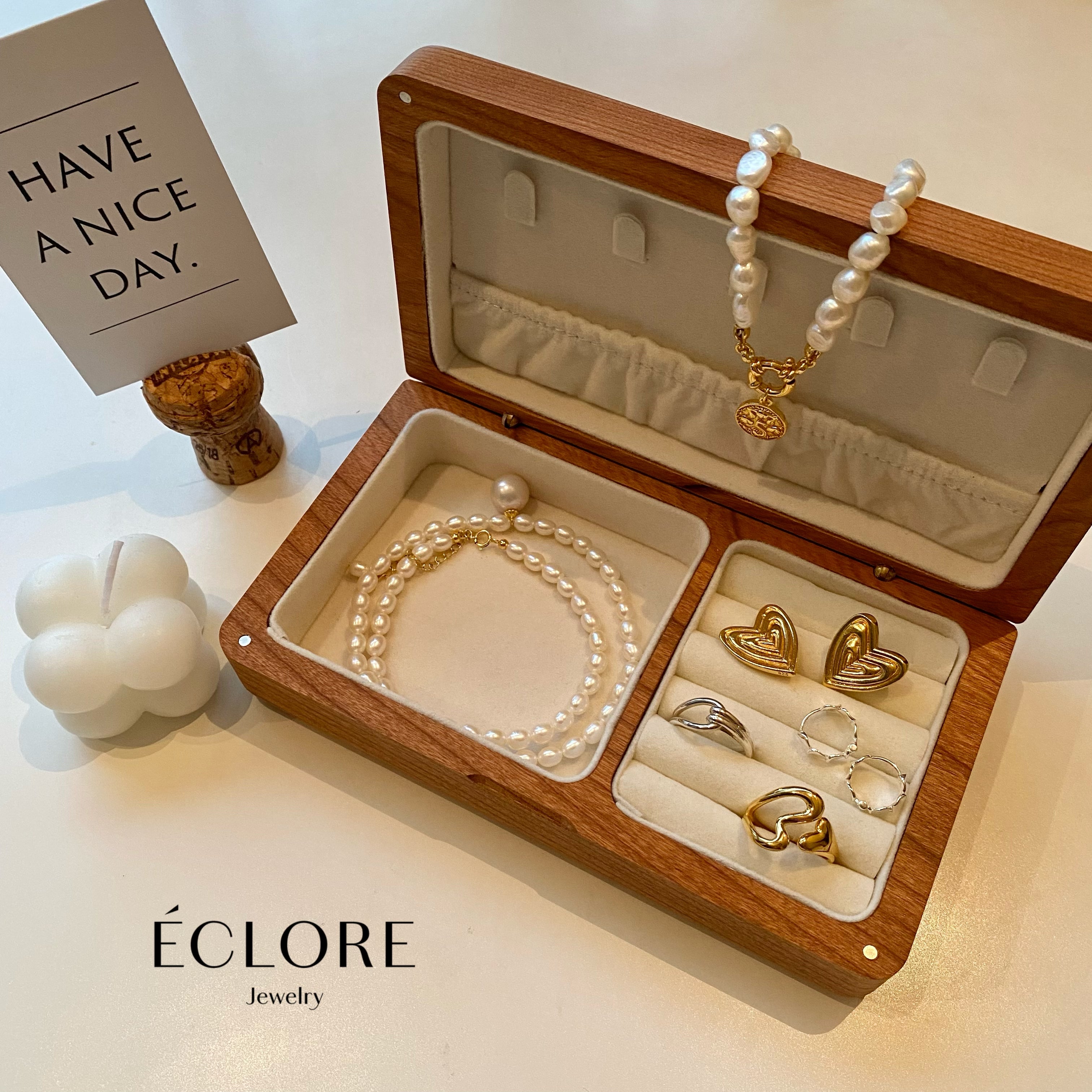Cherry Wood Jewelry Box - eclorejewelry