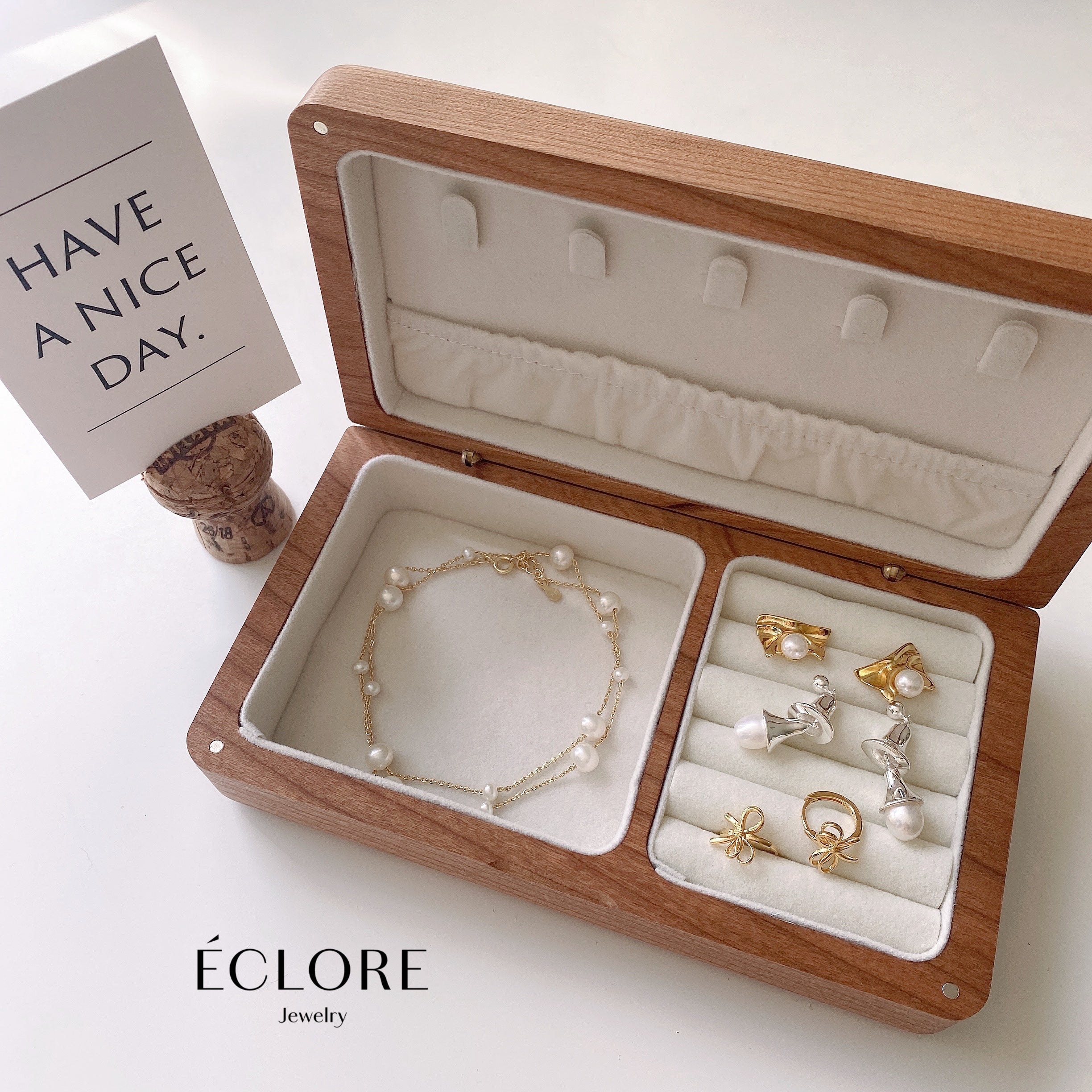 Cherry Wood Jewelry Box - eclorejewelry